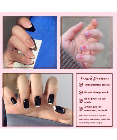 YUNAI French Tip Nail Stamp Kit | Soft Silicone Jelly Clear Stamper Set for DIY Manicure | Professional Nail Seal Stamp Tools - Buy Online on SooperMarket.com
