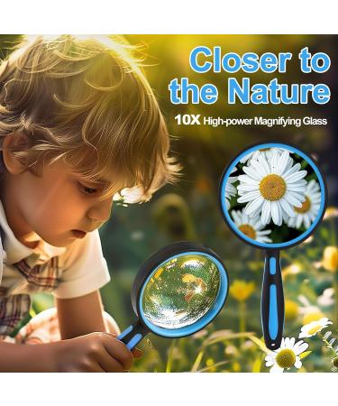 Premium 10X Magnifying Glass Large Magnifying Glass for Kids Seniors Magnifying Glasses for Close Work Loupe Magnifier for Reading 3 Inch Magnifying Lens Rubber Handle with Hole Design - Buy Online on SooperMarket.com