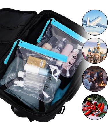 ECOHUB Airport Security Liquids Bags - 2 Pack Clear EVA Airport Travel Toiletry Bags (Blue) - Airline Approved Zip Lock Bags with Carrying Handle - Buy Online on SooperMarket.com