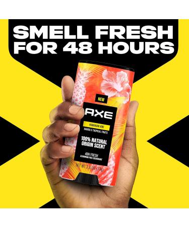 AXE Hawaiian Vibe Men's Aluminum-Free Deodorant Stick 2.6 oz, 4-Pack - 100% Natural Scent & Essential Oils - Buy Online on SooperMarket.com
