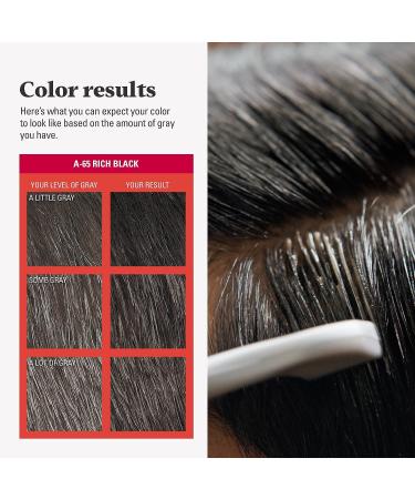 Just For Men Easy Comb-In Color Hair Dye - Rich Black A-65 | One Step Application with Comb Applicator - Buy Online on SooperMarket.com