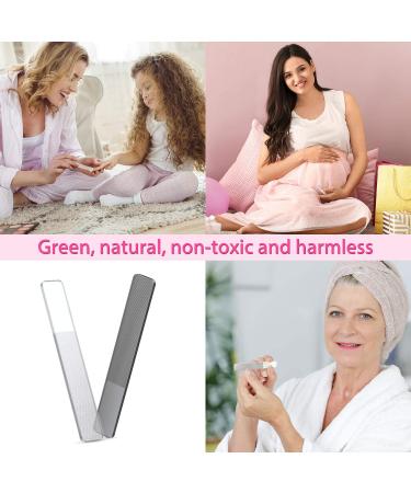 Crystal Glass Nail Shiner Set with Nano Nail File - 4 Pieces, White and Black Flat End - Includes Case for Natural Nails - Buy Online on SooperMarket.com