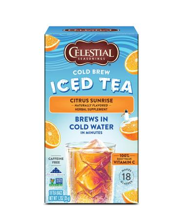 Celestial Seasonings Cold Brew Iced Tea Citrus Sunrise Caffeine Free 18 Tea Bags 1.2 oz (35 g)