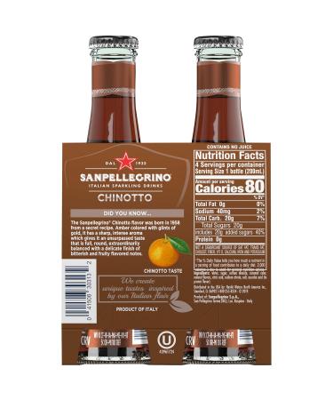 Sanpellegrino Chinotto Sparkling Citrus Beverage - 4 Pack, 6.75 Fl Oz Bottles - Buy Online on SooperMarket.com