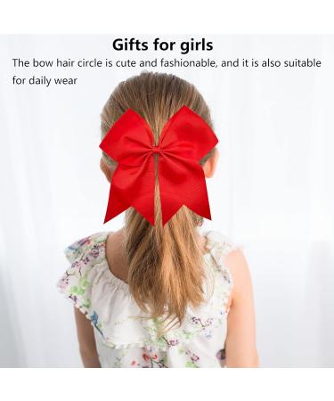 4 Pieces Ponytail Holder Cheerleading Girls Bow Hair Bows Cheering Large Bow Headband Jumbo Ponytail Elastic Hair Band Bowknot Hair Bands Headpiece (Red) - Buy Online on SooperMarket.com
