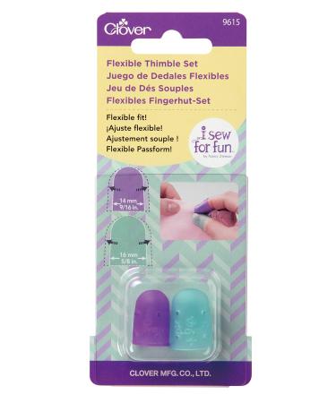 Clover I Sew for Fun Flexible Set Thimble  purple and blue 2