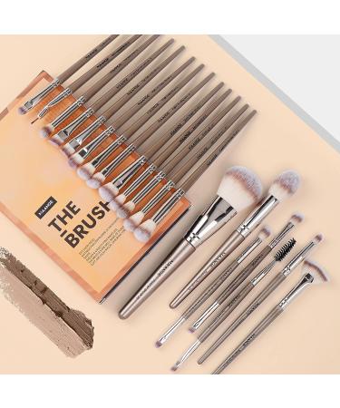 20 Pcs Professional Makeup Brushes Set - Foundation Eyeshadow Blush Brushes - Travel Kabuki Blending Concealers Face Powder Eye Makeup Brush Sets with Gift Box - Champagne - Buy Online on SooperMarket.com