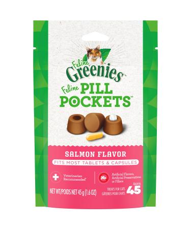 Greenies Pill Pockets Cat Treatment 45.3 g Salmon 45 g (Pack of 1)