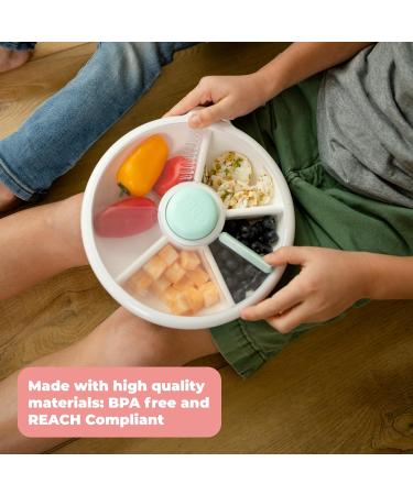 GoBe Kids Large Snack Spinner Bundle - Reusable 4-Compartment Dispenser with Hand Strap, Sticker Sheet | BPA-Free, Dishwasher Safe, No Spill Leakproof - Buy Online on SooperMarket.com