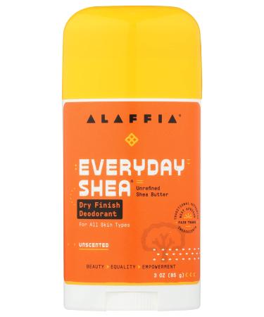 Alaffia Unscented Dry Finish Charcoal Deodorant  3 OZ