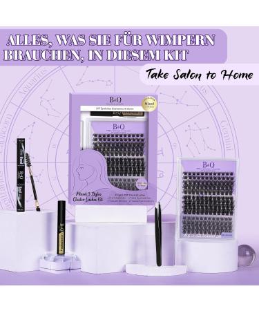 Premium 156PCS Lash Extension Set - DIY Eyelash Extensions Kit with Adhesive Mascara Brush & Applicators - SUNSKIT - Buy Online on SooperMarket.com