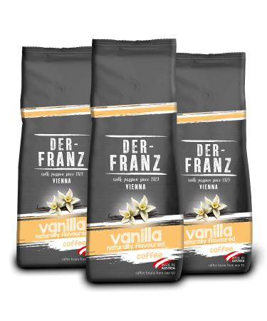 Der-Franz coffee flavoured with vanilla Arabica and Robusta coffee beans 3 x 500 g Vanilla 500 g (pack of 3)