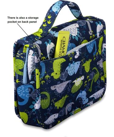 Men's Hanging Travel Toiletry Kit Bag - Waterproof Organizer with Dinosaur Cartoon Design - Blue - Buy Online on SooperMarket.com