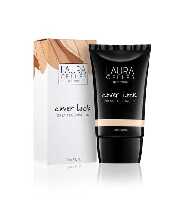Laura Geller Cover Lock Cream Foundation - Porcelain 1 fl oz (30 ml) | Long-Lasting, Flawless Finish - Buy Online on SooperMarket.com