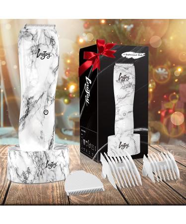INVJOY Waterproof Body Hair Trimmer for Men - Electric Pubic Hair Shaver & Groomer with Replacement Blade - Marble Pattern White - Buy Online on SooperMarket.com