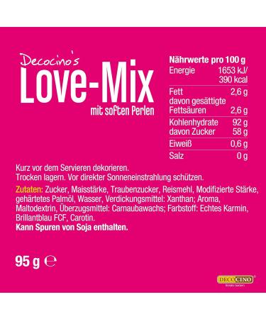 Buy Decocino Love-Mix Sprinkle Mix - Sugar Pearls & Confetti for Cake & Muffin Decoration - 95g - International Shipping Available - Buy Online on SooperMarket.com