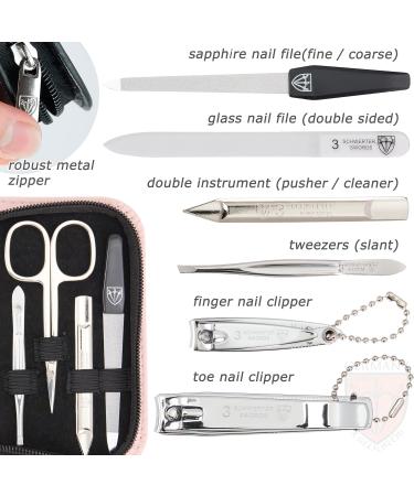 3 Swords Germany - brand quality 8 piece manicure pedicure grooming kit set in light pink fashion leather case in gift box - Made by 3 Swords LIGHT PINK - SYNTHETIC LEATHER - Buy Online on SooperMarket.com