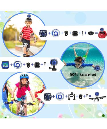 PROGRACE Upgraded Kids Waterproof Camera Action Video Digital Camera 1080 HD Camcorder for Boys Toys Gifts Build-in Game(Blue) - Buy Online on SooperMarket.com