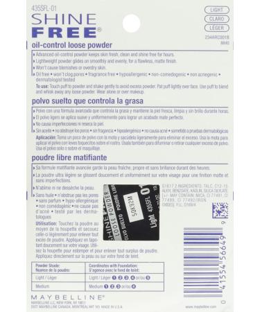 Maybelline Shine Free Loose Powder 210 Light - Oil-Control - 0.7 oz (19.8g) - Buy Online on SooperMarket.com