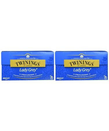 Buy Twinings Lady Gray Tea 50g - Premium Chinese Tea with Citrus & Bergamot | 2 Pack (50g x2) - 25 Tea Bags - Buy Online on SooperMarket.com