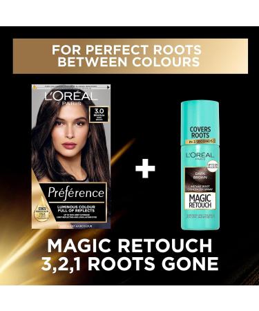 L'Oreal Paris Preference Hair Dye | Long Lasting Luminous Permanent Colour - 3 Brasilia Dark Brown - Buy Online on SooperMarket.com