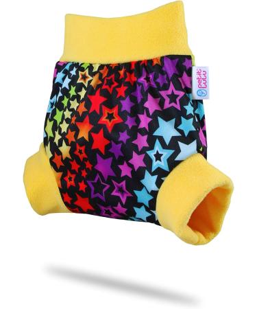 Petit Lulu Pull Up Cloth Nappy Wrap - Size M | Reusable Washable Diaper Cover | European Made (Rainbow Stars) - Buy Online on SooperMarket.com