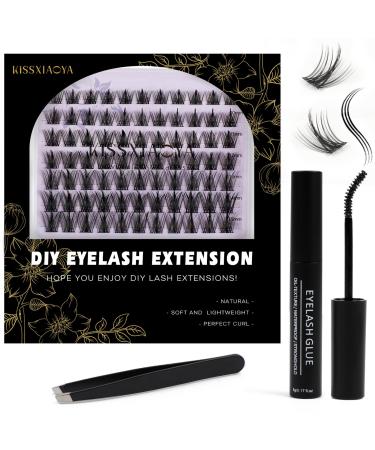 Individual Lashes Extension Kit 77 Spire Wheat 9-15mm Mix False Eyelashes with Lash Glue and Applicator Soft Natural Portable Cluster Lashes Extensions Kit at Home (Mix 9-15mm Spire Wheat Light Suit) 1 count (Pack of 1) Spire Wheat Light Suit