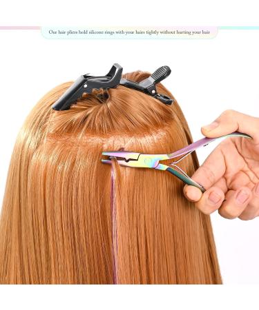 EHDIS Hair Extensions Tools Kit - Stainless Steel Pliers for Hair Apply&Remove Micro Ring Loop and Loop Needle Threader Tool for Micro Rings Nano beads Styling Accessories Colour - Buy Online on SooperMarket.com