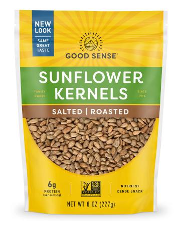 Good Sense | Sunflower Nuts | Roasted and Salted Sunflower Seeds (Shelled) - 96 Ounces (96 OZ) | 12 - 8 Ounce (8 OZ) Bags Roasted & Salted 8 Ounce (Pack of 12)