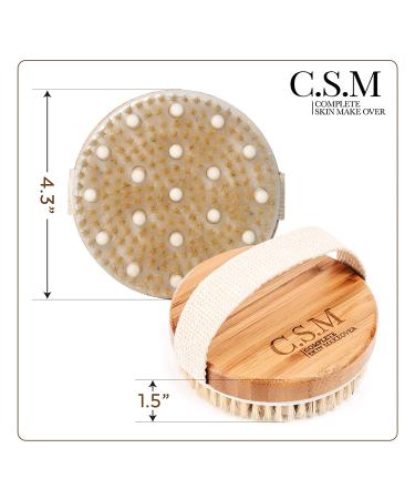 CSM Body Brush - Exfoliating Boar Hair Brush for Soft Skin, Improved Circulation & Acne Reduction - Buy Online on SooperMarket.com