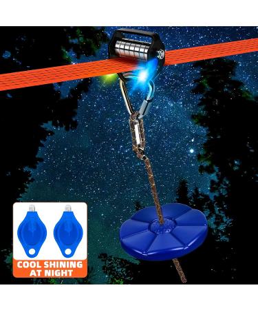 Outdoor Zip Line Kit for Kids - 65 Ft Slackline with Warrior Obstacle Course Accessories - 330lb Capacity - Buy Online on SooperMarket.com