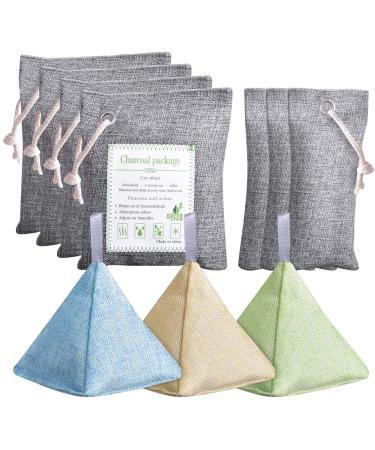 UNIROI 10 Pack Bamboo Charcoal Bag, Charcoal Absorbent bag Activated Bamboo Charcoal Bag for Home Shoes Car Pet Closet