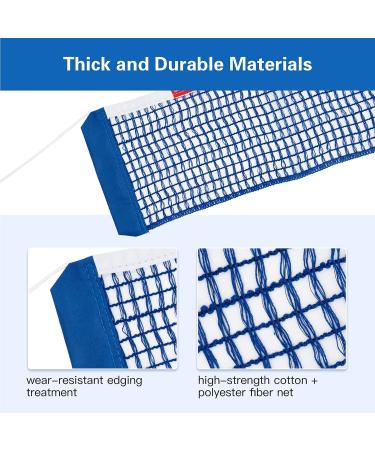 Sanung C-X2 Professional Table Tennis Net | Thick Adjustable Cotton Net with 2 Chains | Indoor Outdoor Ping Pong Mesh Net - Royal Blue - Buy Online on SooperMarket.com