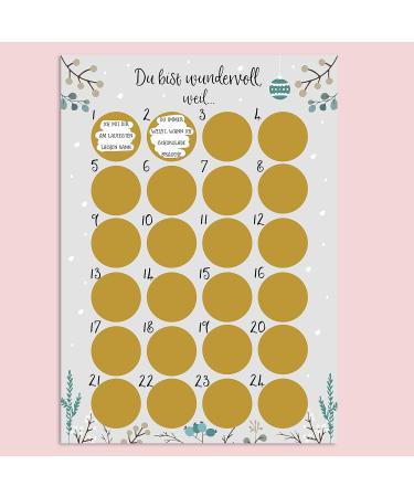 Nastami Scratch-Off Advent Calendar A3 - You Are Wonderful Christmas Countdown Calendar for Festive Fun - Buy Online on SooperMarket.com