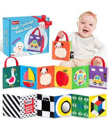 Synearry color baby fabric book picture book made of fabric with mirrors toddlers perception learning toys 0-3 0-6 months gifts for babies