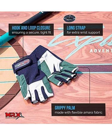 MRX Sailing Gloves for Men & Women - Paddle, Row, Fish & Ski with Comfort | Short Finger Kayaking Gloves in Blue, Grey & White - Large - Buy Online on SooperMarket.com