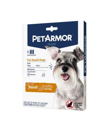 PetArmor for Dogs, Flea and Tick Treatment for Small Dogs (5-22 Pounds), Includes 3 Month Supply of Topical Flea Treatments
