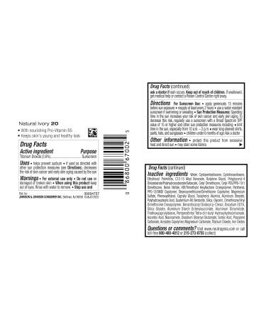 Neutrogena Healthy Skin Liquid Makeup Foundation SPF 20 - Lightweight & Flawless Coverage Natural Ivory - Antioxidant Vitamin E & Feverfew 1 fl. oz - International Shipping Available - Buy Online on SooperMarket.com