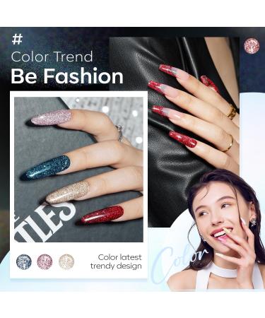 modelones Reflective Glitter Gel Nail Polish Set of 6 Colors Including Pink Red Silver Holographic Gel Polish Kit UV LED Soak Off Nail Polish Home DIY Manicure Nail Salon Varnish LAST DANCE 1.17 ml (Pack of 6) - Buy Online on SooperMarket.com