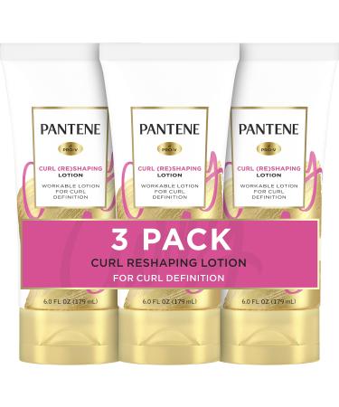 Pantene Pro-V Curl Cream Hair Lotion Moisturizing Curl Defining Cream Anti Frizz for Wavy or Curly Hair with Vitamin B5 Pack of 3 18 oz Total