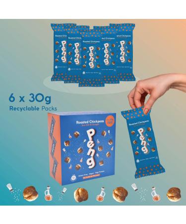 Peng Roasted Chickpeas Snack (6 x 30g) - Plant-Based High Protein Sea Salt & Vinegar Flavor - Buy Online on SooperMarket.com