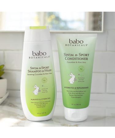 Babo Botanicals Purifying Swim & Sport Shampoo & Wash - Cucumber and Aloe Vera - 16 Fl Oz - Kids & Sensitive Skin (Pack of 1) - Buy Online on SooperMarket.com