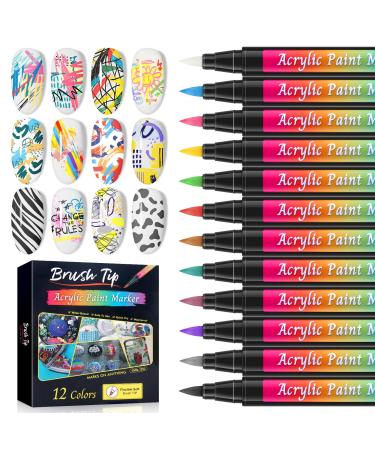 Saviland 12 Colors 3d Nail Cack Set Nail Funst fort Diy line paint nail art graffiti nail tip nail art pens beauty decorating manicure tools nail design (waterproof quick-drying B-12 colors nail art pens