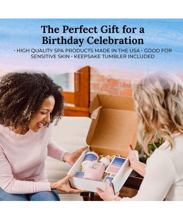 Spa Gift Box for Her - Birthday Gifts Set for Wife, Mom, Sister, Girlfriend - Relaxing Care Package with Blush Tumbler - Happy Birthday 5 Piece Set - Buy Online on SooperMarket.com
