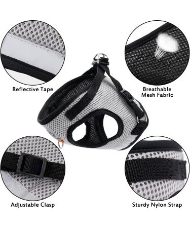Cat Harness and Lead Set Adjustable Cat Harness Escape Proof Cat Kitten Harness for Walking Breathable Cat Harness with Reflective Stripe and Leash Set for Small Medium Cats Pets (S) - Buy Online on SooperMarket.com