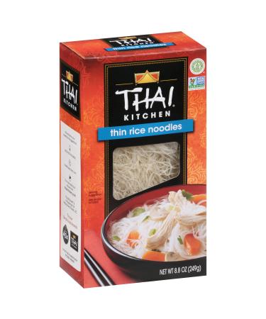 Thai Kitchen Gluten Free Thin Rice Noodles, 8.8 oz,(Pack of 6) Rice Noodles Thin 8.8 Ounce (Pack of 6)