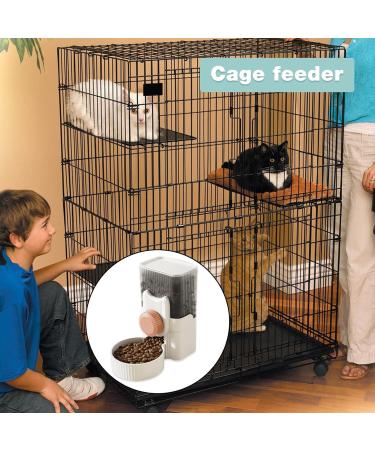 Automatic Cage Feeder | Small Animal Water Dispenser | Cat Food Dispenser | For Hamster Guinea Pig Rabbit Chinchilla Ferret Gerbil Pink feeder - Buy Online on SooperMarket.com