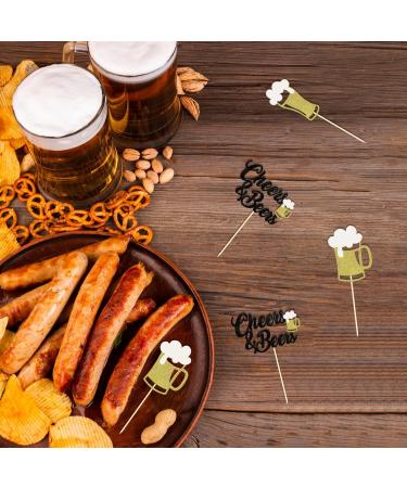 24 Pieces Glitter Oktoberfest Cupcake Toppers Cheers & Beers Cupcake Topper Bavarian Cake Topper for Oktoberfest Party Decorations Bavarian Party Decorations (Cheers) - Buy Online on SooperMarket.com