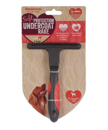 Rosewood Soft Protection Undercoat Rake for Dogs Large L Black