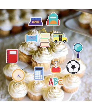Rsstarxi 36 Pack Back to School Cupcake Toppers Happy First Day of School Cupcake Toothpicks Decoration for Welcome Back to School Activities Kids Birthday Day Party Cake Decorations Design 1 - Buy Online on SooperMarket.com